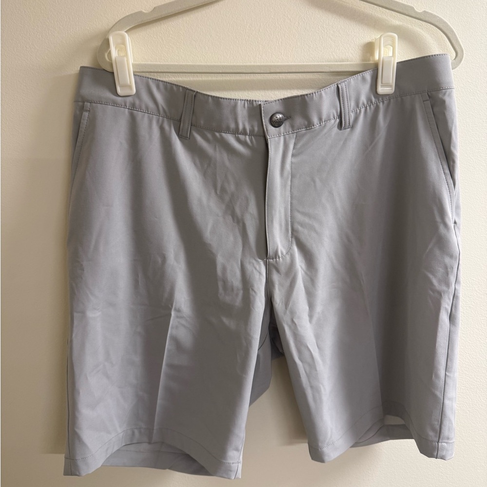 adidas Men's Light Gray Flat Front Shorts